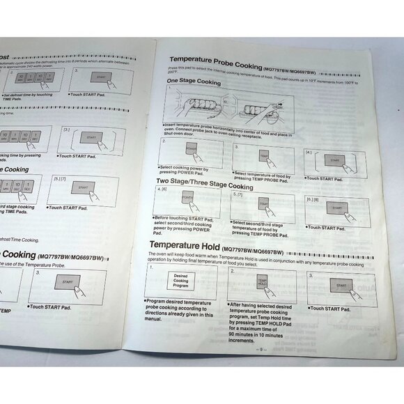 Quasar Microwave Owners Manual MQ7797BW MQ6697BW MQ6687BW MQ5587BU Vintage 1987 - Picture 5 of 6